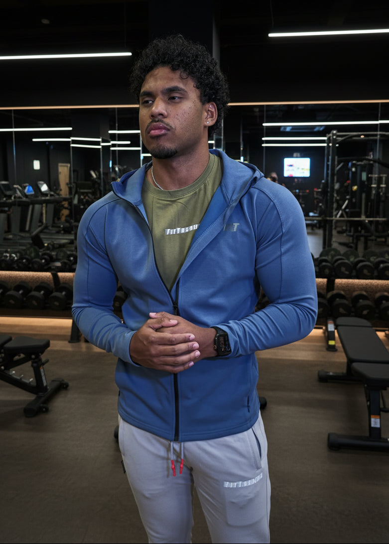 FitTrends Jacket in blue – premium heavyweight activewear built for performance and everyday wear.